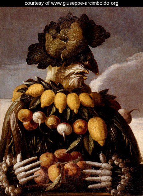 Арчимбольдо Джузеппе. - для кухни., фрукты, овощи, фэнтези - оригинал