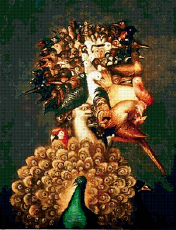 Арчимбольдо Джузеппе.воздух. - птицы., фэнтези, для кухни - предпросмотр