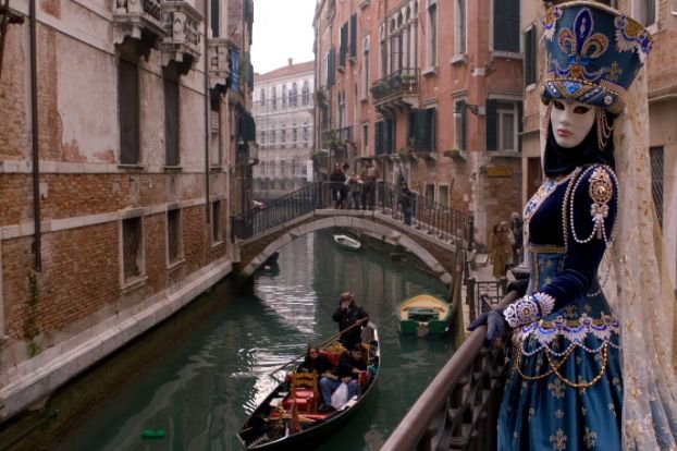 венеция - карнавал, венеция, маска, канал, гондола, вода - оригинал