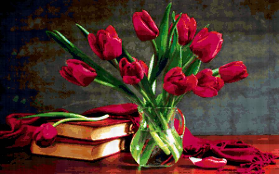 Красные тюльпаны - цветы, тюльпаны - предпросмотр