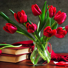 Оригинал схемы вышивки «Красные тюльпаны» (№284403)