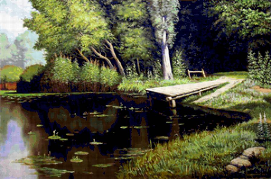 пейзаж - лес, природа, пейзаж, озеро - предпросмотр