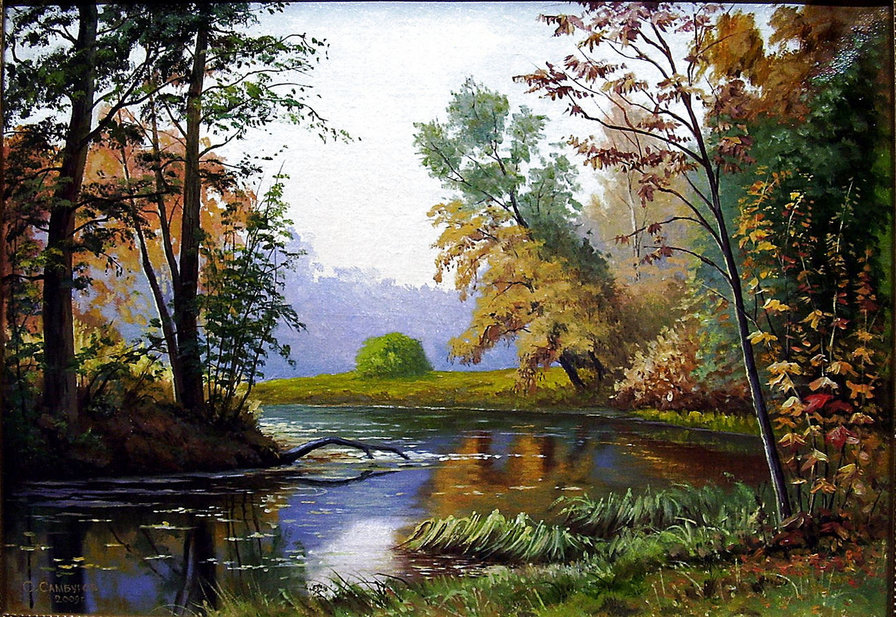 пейзаж - осень, пейзаж, озеро, природа, лес - оригинал