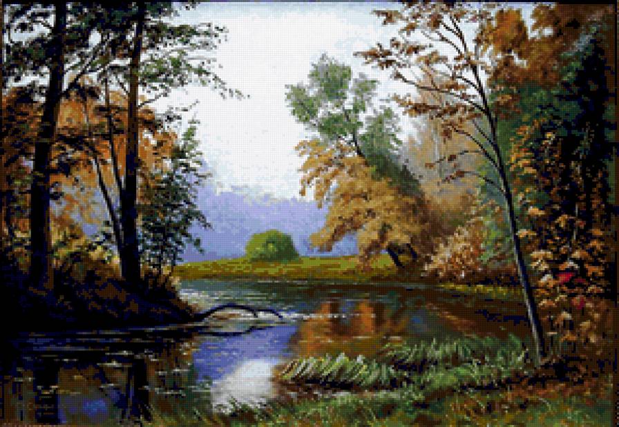 пейзаж - озеро, природа, осень, пейзаж, лес - предпросмотр