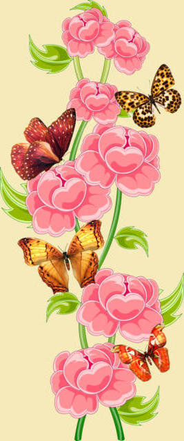бабочки на цветах - оригинал