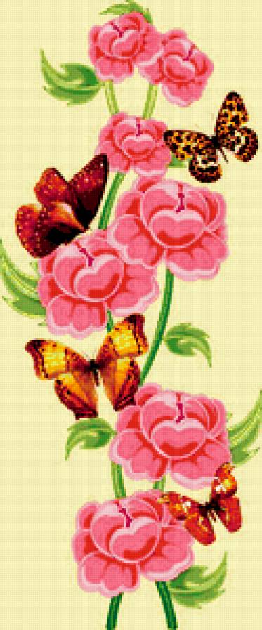 бабочки на цветах - предпросмотр