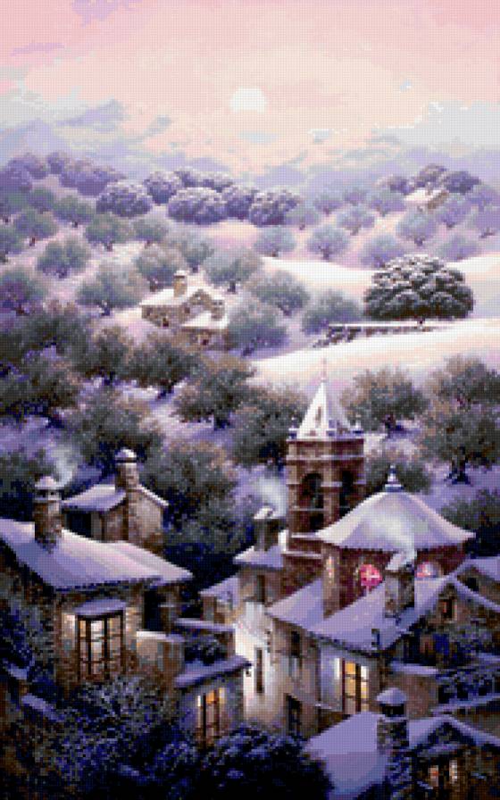 зима в горах - пейзаж - предпросмотр