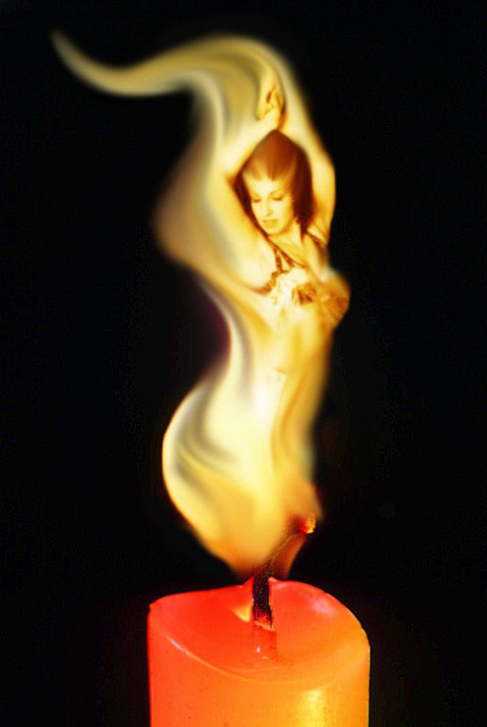 женщина-пламень - женщина, пламя, свеча - оригинал