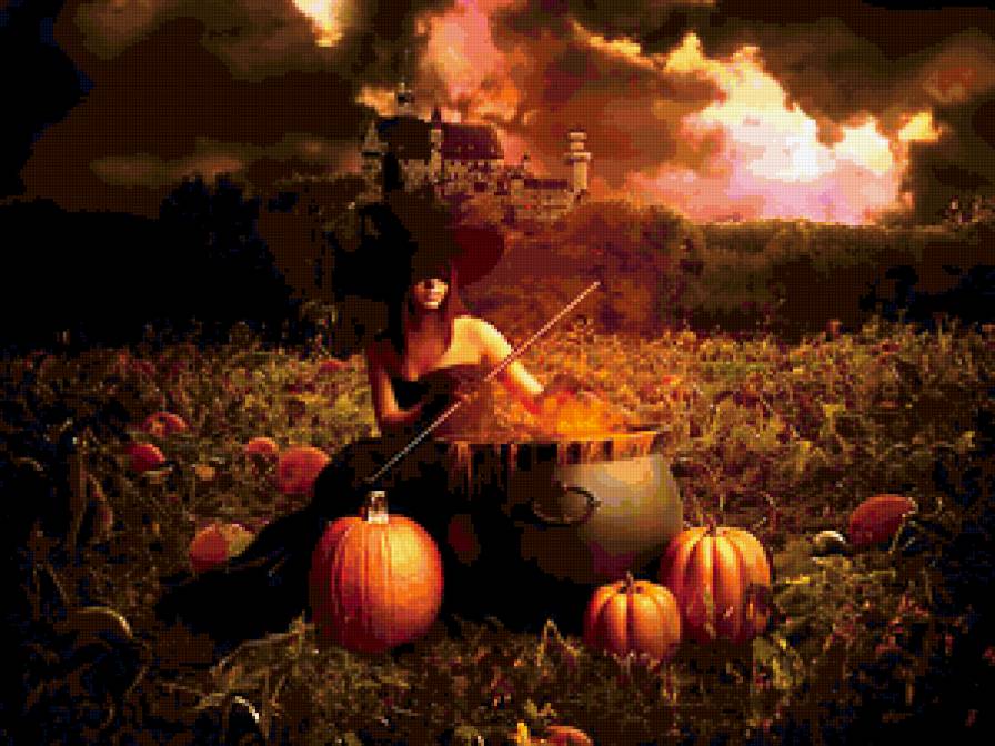 шабаш - колдовство, ведьма, замок, хэллоуин, котел - предпросмотр