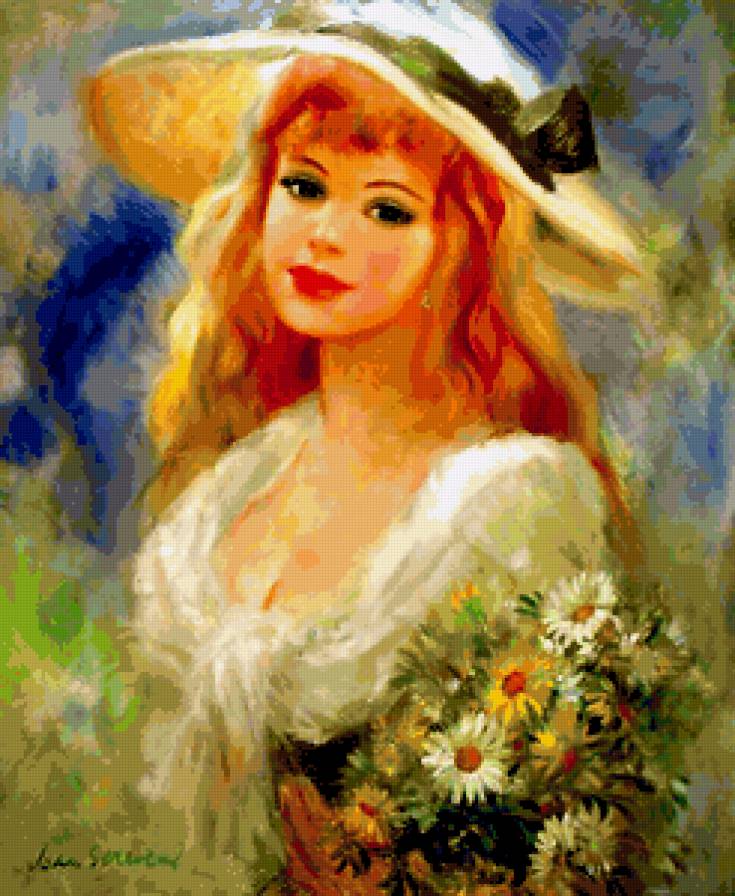 серия "женщины" - женщина.цветы - предпросмотр