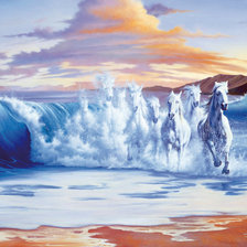 Схема вышивки «кони»