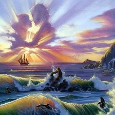 Схема вышивки «морской пейзаж»