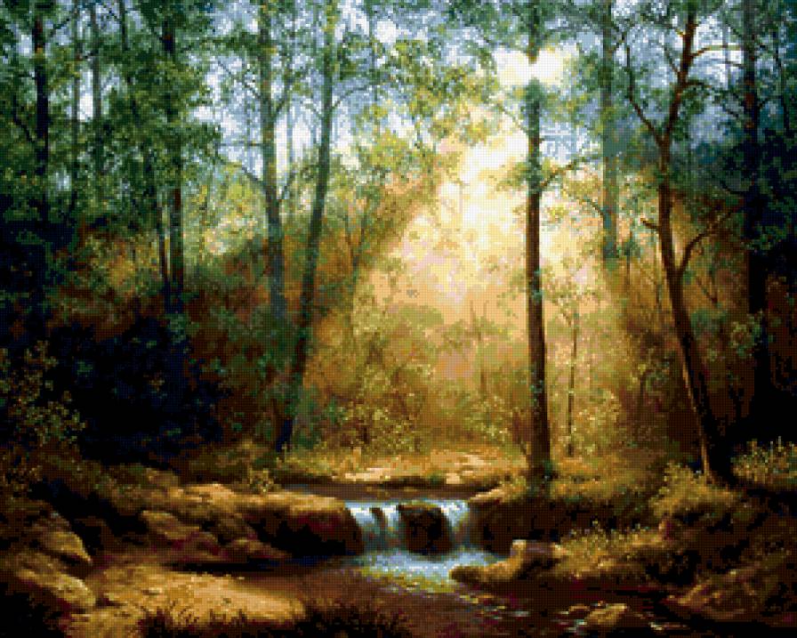 №285818 - пейзаж, лес, речка - предпросмотр