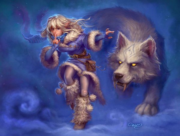 №285838 - игра, собаки, девочка, картина - оригинал