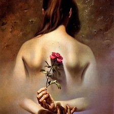 Схема вышивки «девушка с розой»