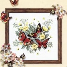 Оригинал схемы вышивки «Картина с бабочками» (№286154)