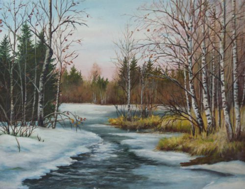 первые проталины - весна, пейзаж, проталины, лес - оригинал