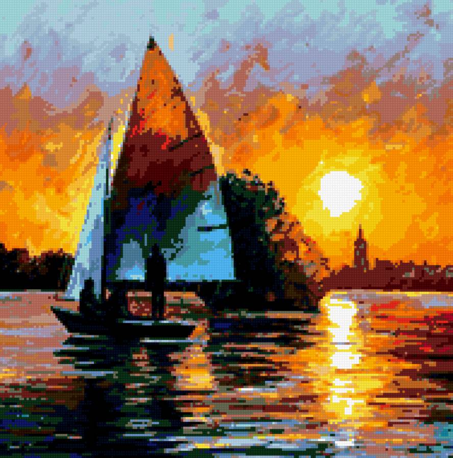 вода - вода, пейзаж, закат - предпросмотр