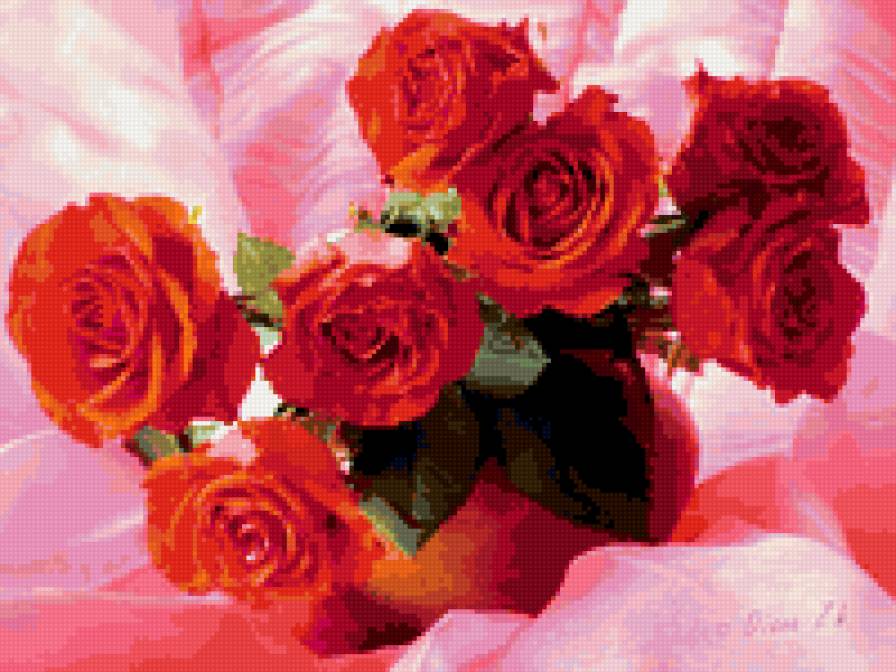 розы в вазе - букеты, розы - предпросмотр