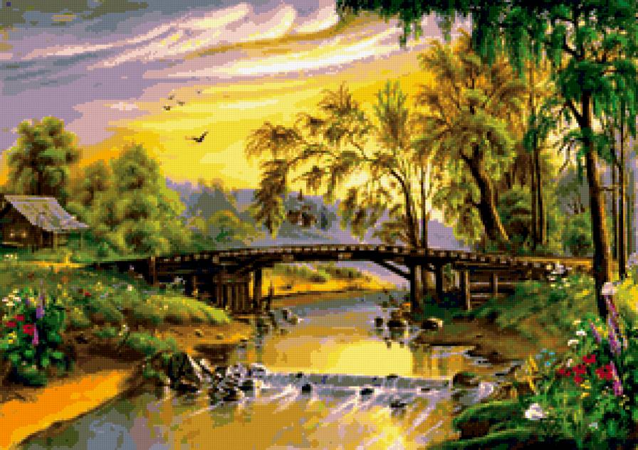 речной пейзаж - пейзаж - предпросмотр