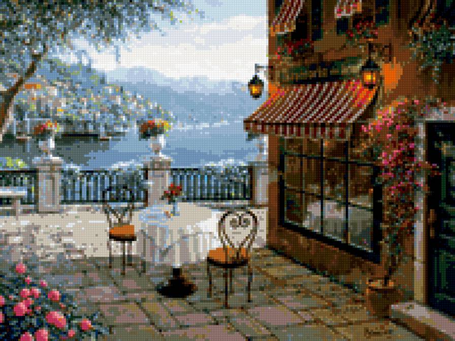 Летний день - море, пейзаж, природа, кафе, лето - предпросмотр