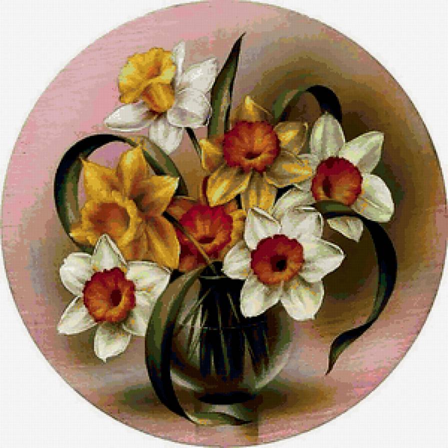 Цветочный мотив - цветы, подушка - предпросмотр