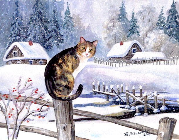 зимний кот - оригинал