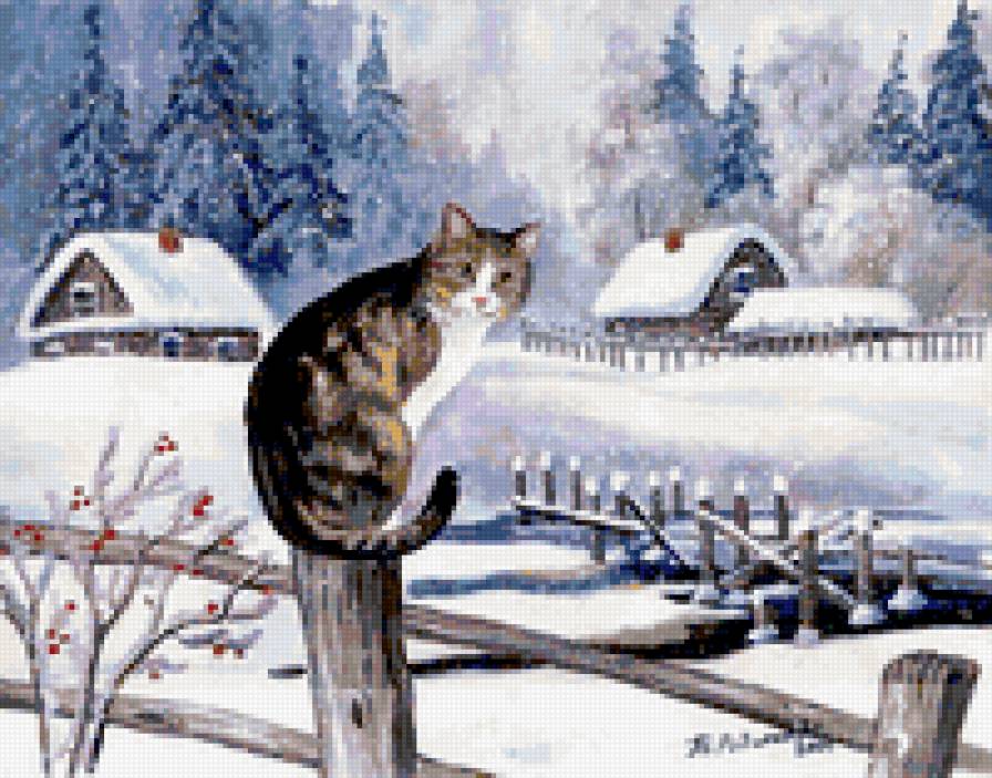 зимний кот - предпросмотр