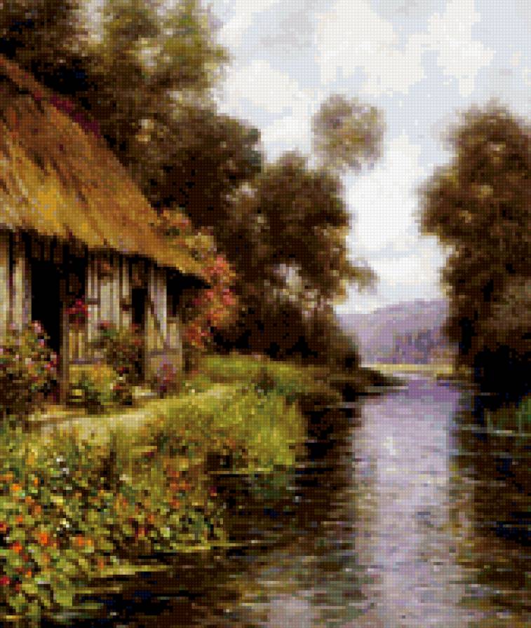 Домик у реки - дом у реки, лето, природа, река, дом - предпросмотр