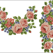 Схема вышивки «гирлянды из роз и незабудок»