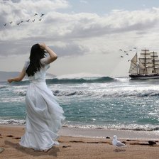 Схема вышивки «В ожидании.»