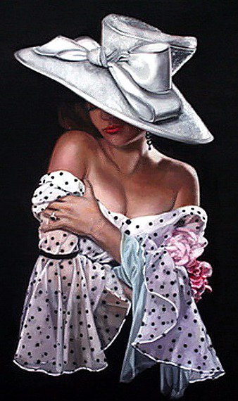 Таинственная незнакомка - девушка, незнакомка, шляпка - оригинал