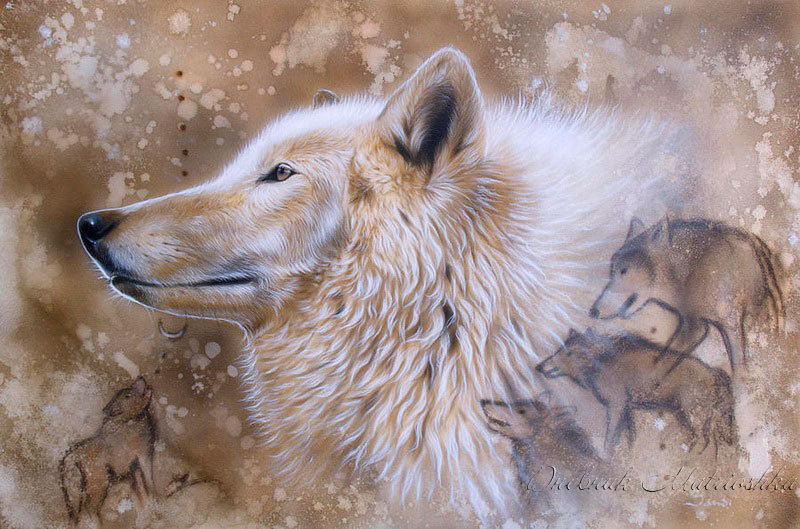 ХУДОЖНИК - Sandi Baker - волк, художник, картина, зверь, животное, хищник - оригинал