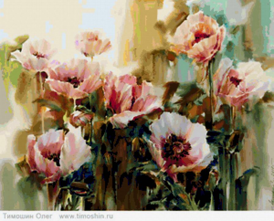 цветы - маки, букет, цветы, картина - предпросмотр