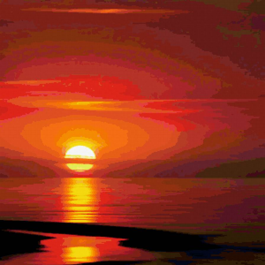 закат на море - природа, закат, море, пейзаж - предпросмотр