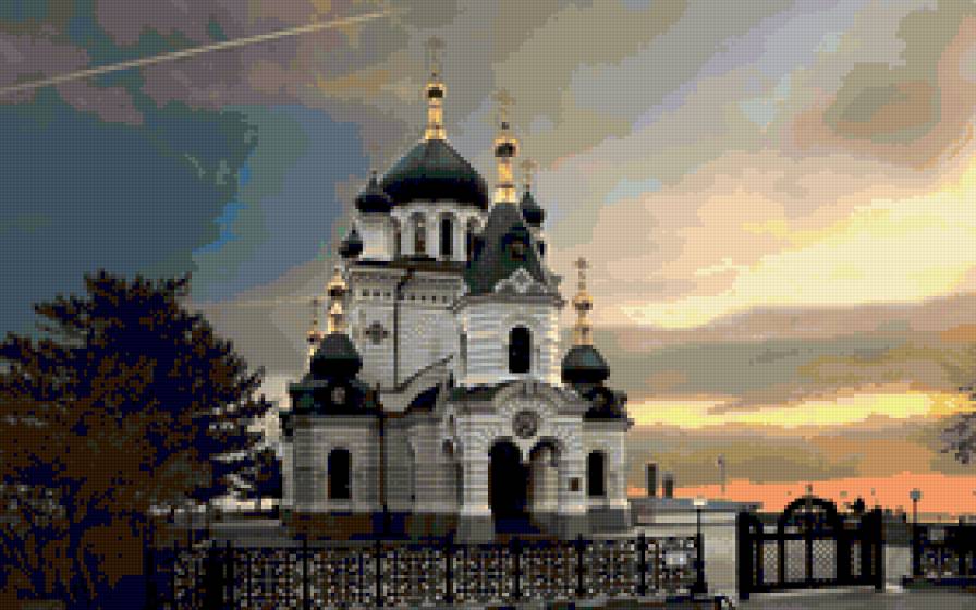 Форос - форос, воскресенская, небо, церковь, закат - предпросмотр