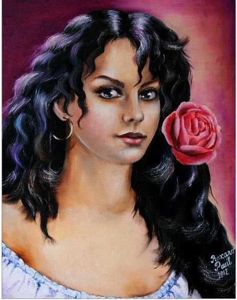 Цветной портрет цыганки приносящей удачу - дамы, цыганка, леди - оригинал