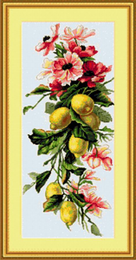 лимоны и цветы - предпросмотр
