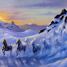 Схема вышивки «Лошади»