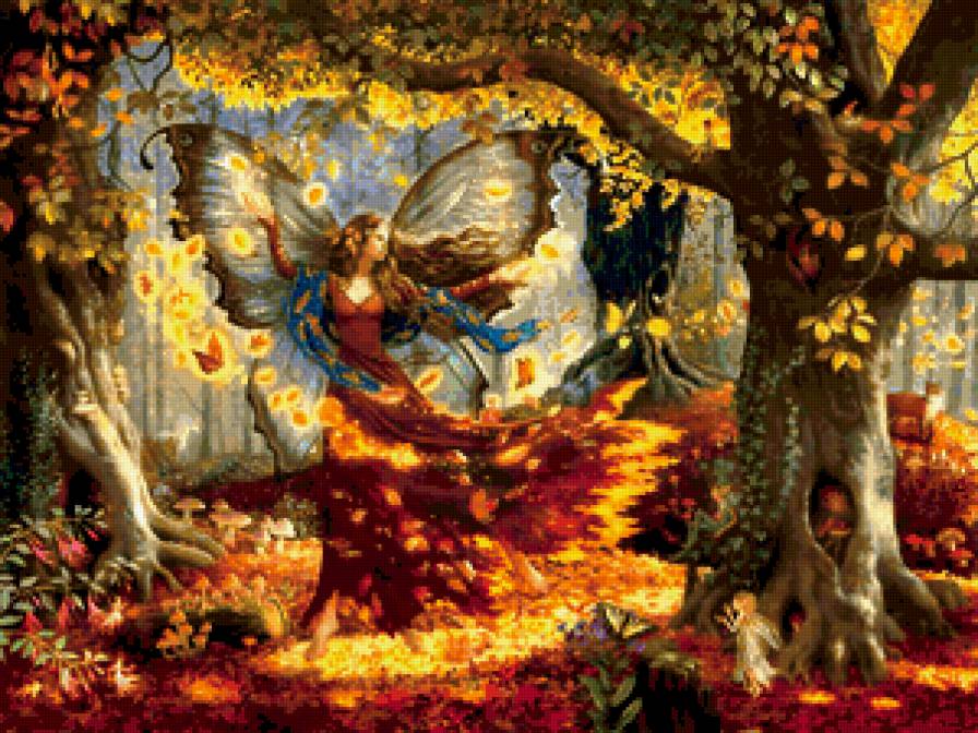 Сказочная фея - девушка, крылья, лес, фея, сказка - предпросмотр