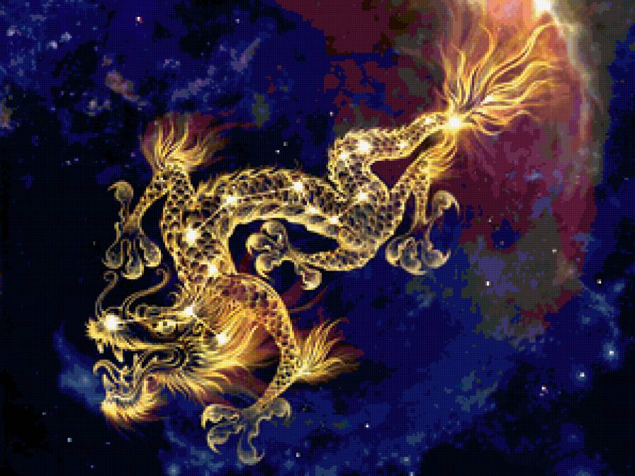 Дракон на небе - звезды, дракон, гороскоп, миф, небо - предпросмотр