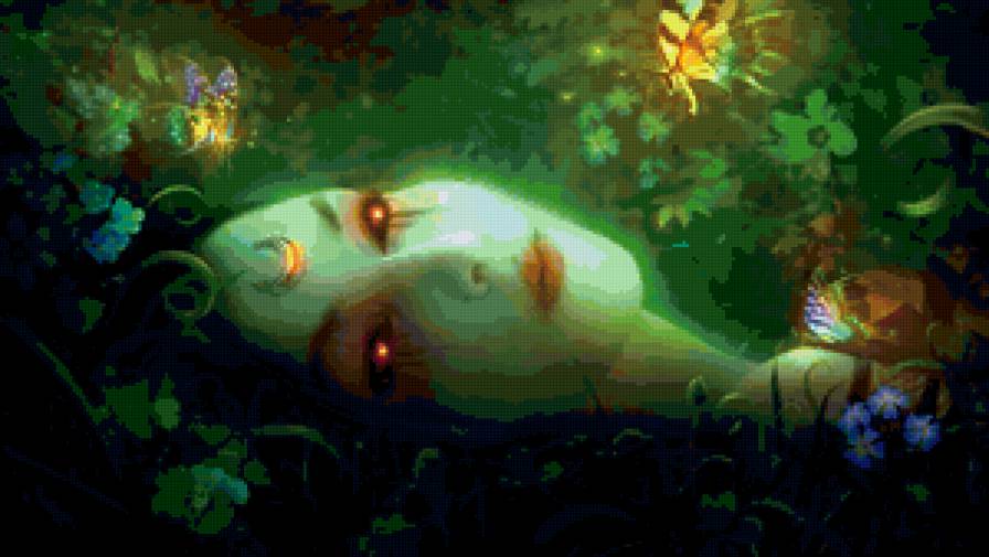 Лесная фея - лес, природа, девушка, нимфа - предпросмотр