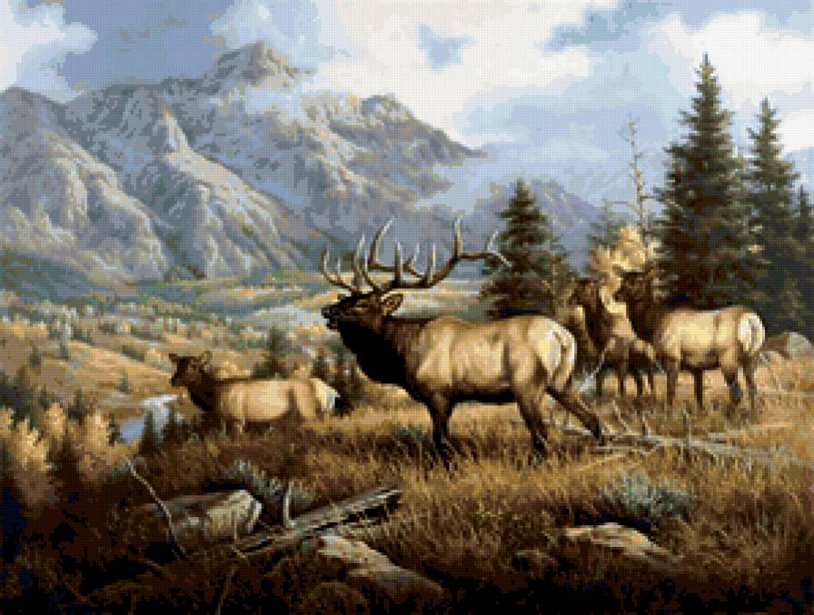 олени - пейзаж - предпросмотр