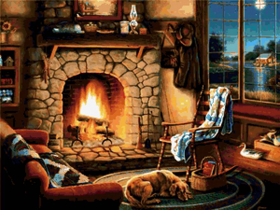 тепло камина - картина - предпросмотр