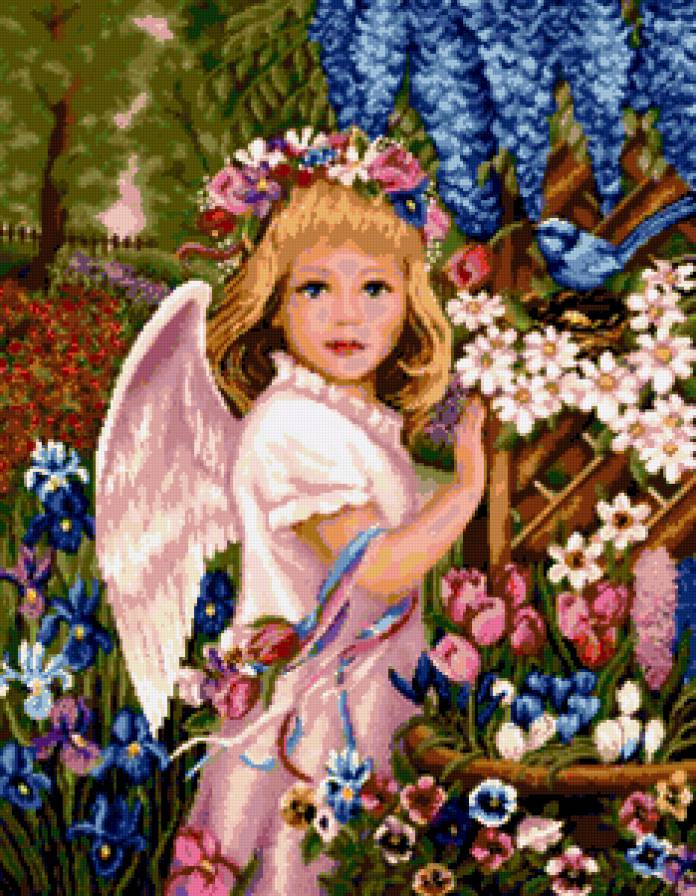 серия "ангелы" - ангел.цветы - предпросмотр