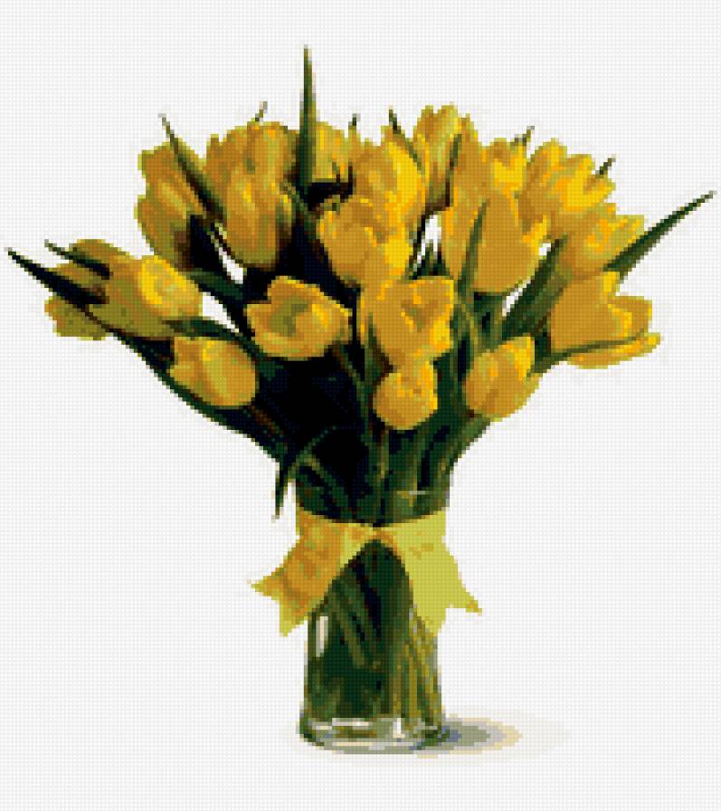 Жёлтые тюльпаны - тюльпаны, цветы, букет - предпросмотр