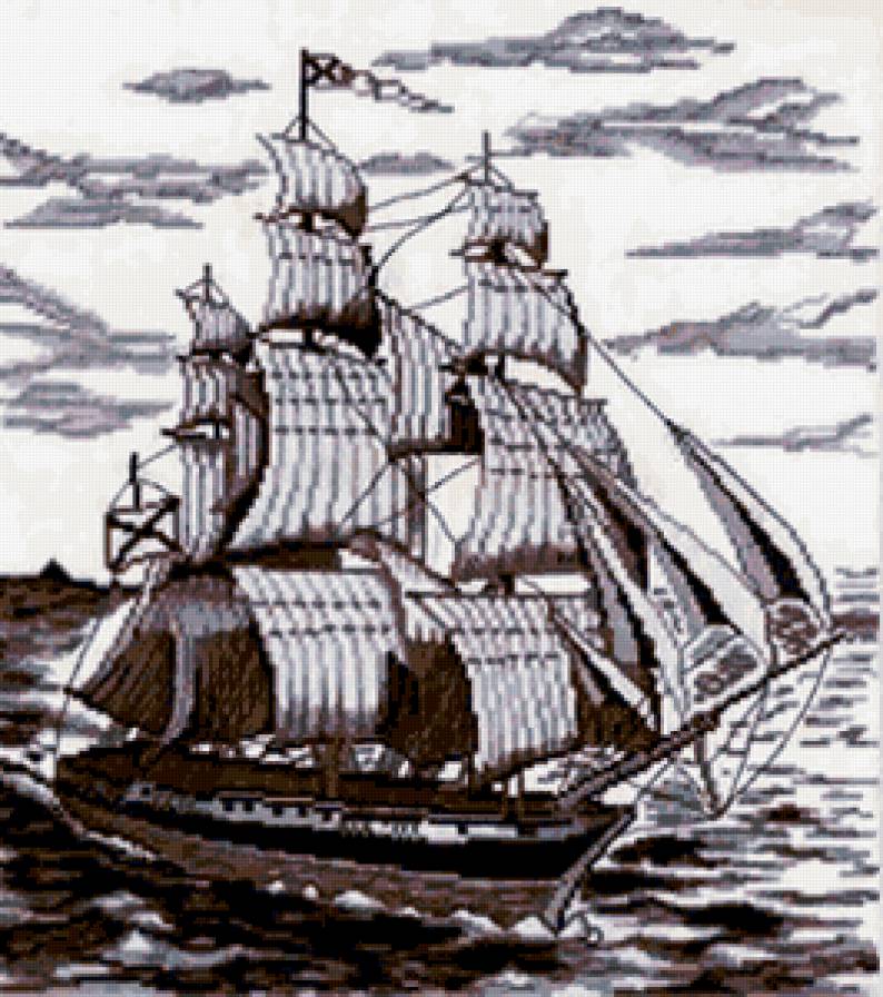 на морских просторах - море, корабль - предпросмотр