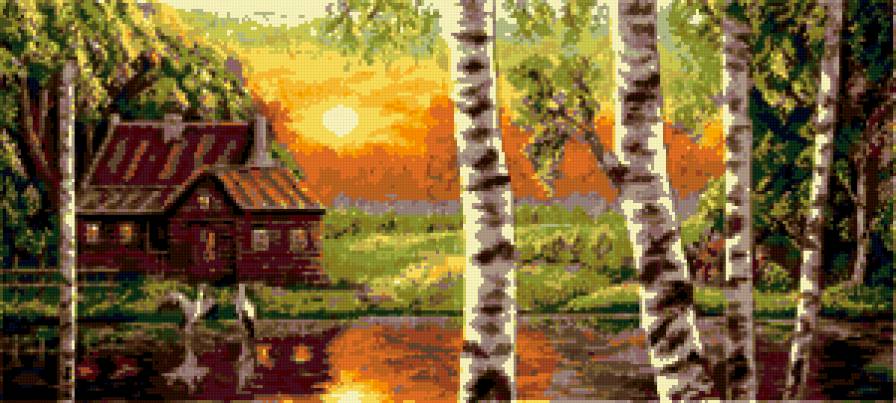 журавли на закате - журавли, закат - предпросмотр