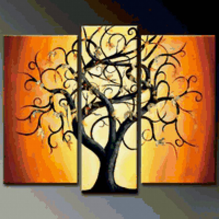 серия"триптих" - деревья, триптих - предпросмотр