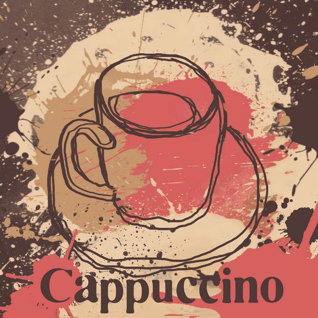 капучино - чашка, кофе, современная живопись, капучино - оригинал